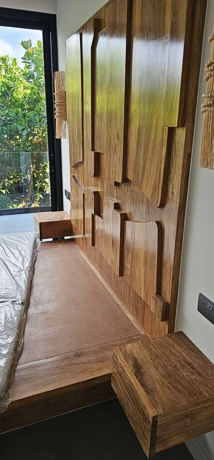 a decorative headboard
